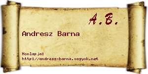 Andresz Barna névjegykártya